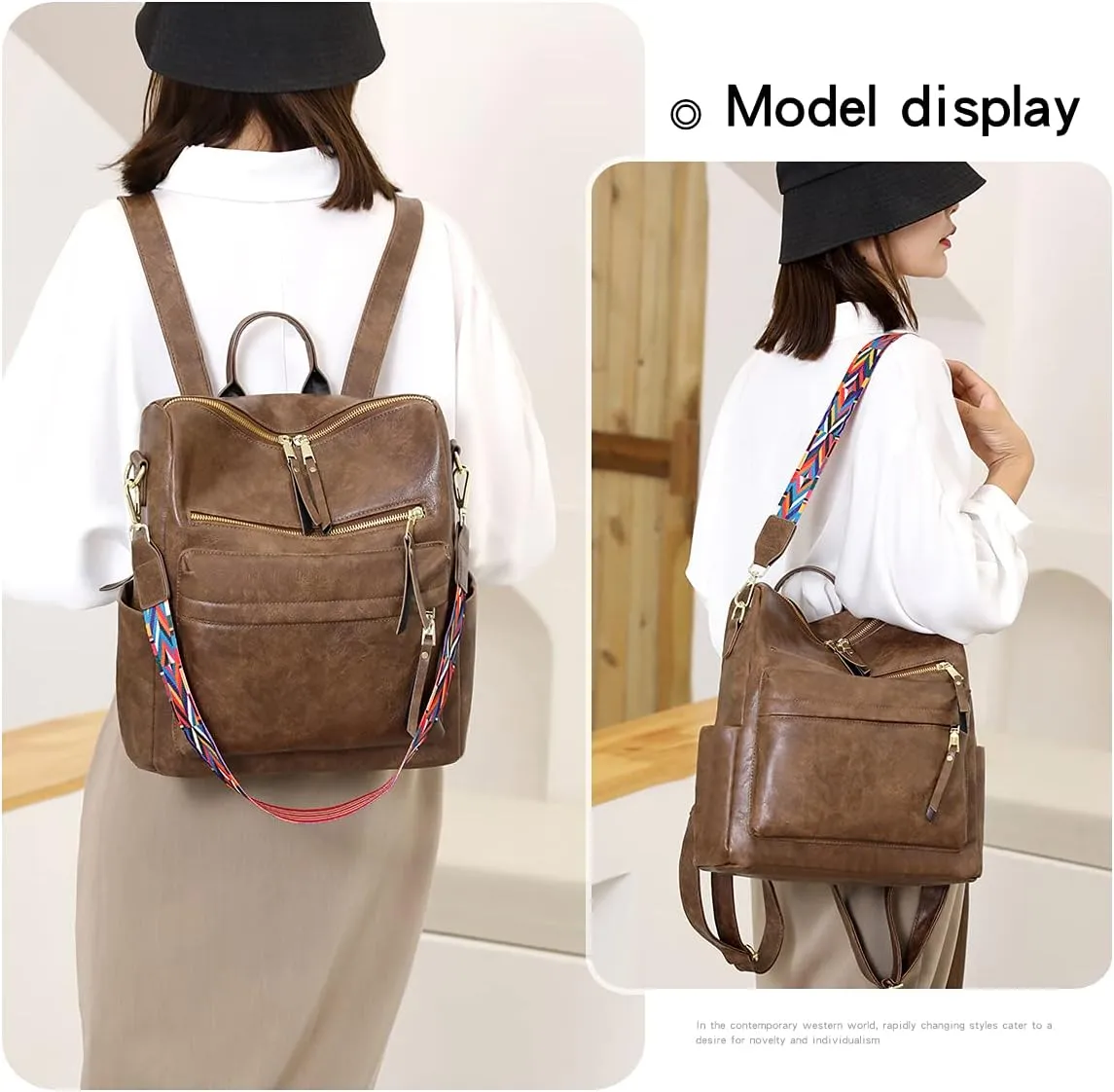 Women's Fashion Backpack Purse Multipurpose Design Convertible Satchel Handbags Shoulder Bag Travel bag
