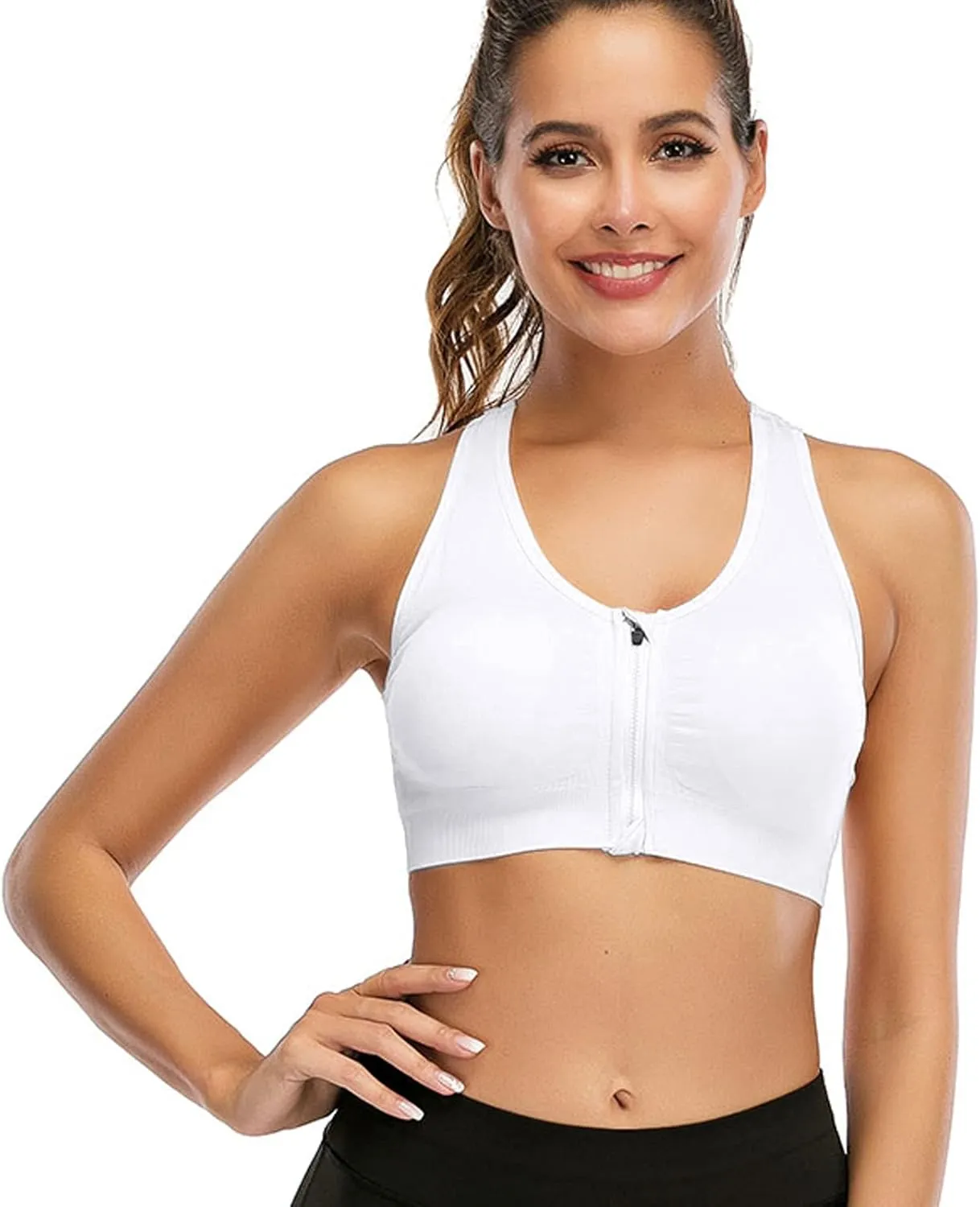 YEYELE Medium Support and Removable Pad Tank Top Racerback Post Surgery Sports Bras for Women