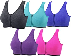 YEYELE Medium Support and Removable Pad Tank Top Racerback Post Surgery Sports Bras for Women