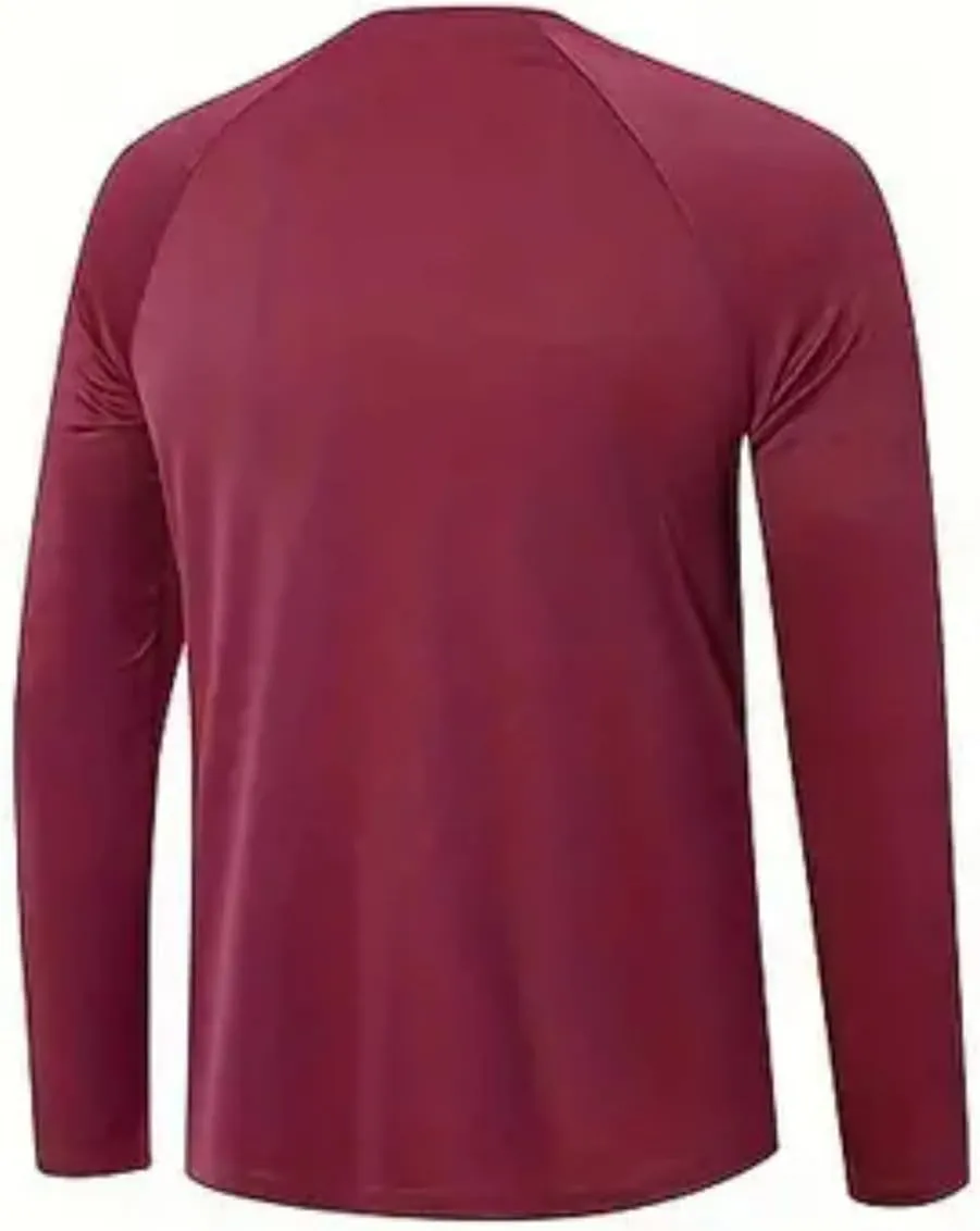 YIBIMOTTO Men's Solid Color Fishing Shirt Long Sleeve Quick Dry Tops Sun Protection Sports Clothing Multi Packs