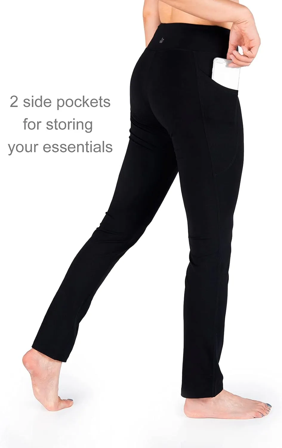 Yogipace,Side Pockets,27"/29"/31"/33"/35"/37",Women's Straight Leg Yoga Pants Slim Fit Lounge Workout Pants