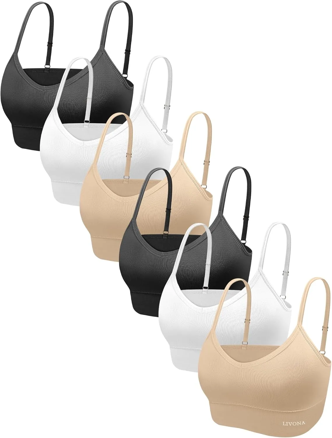 Youth Training Bras for Girls-Sports Bra, Wirefree Bra, Padded Everyday Bra Bralette,Crop Cami Tank Top (6-14)