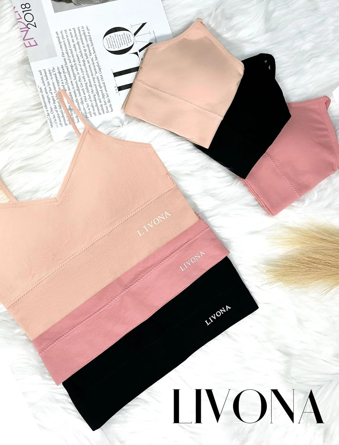 Youth Training Bras for Girls-Sports Bra, Wirefree Bra, Padded Everyday Bra Bralette,Crop Cami Tank Top (6-14)