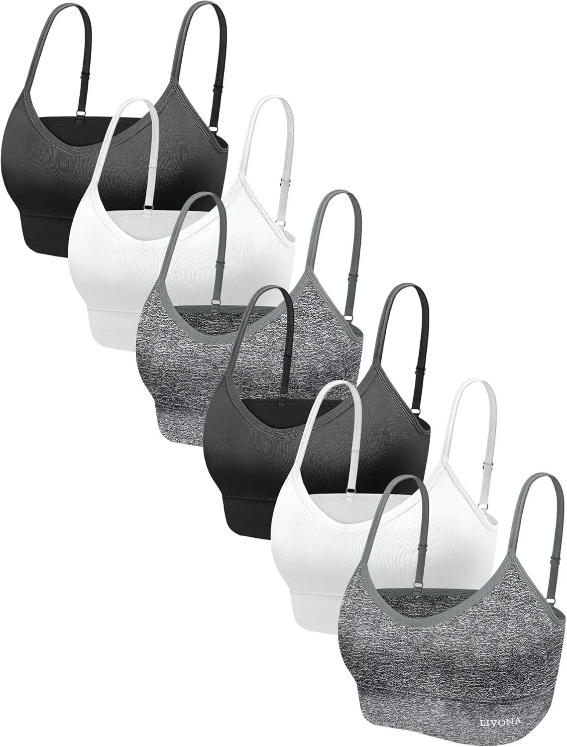 Youth Training Bras for Girls-Sports Bra, Wirefree Bra, Padded Everyday Bra Bralette,Crop Cami Tank Top (6-14)