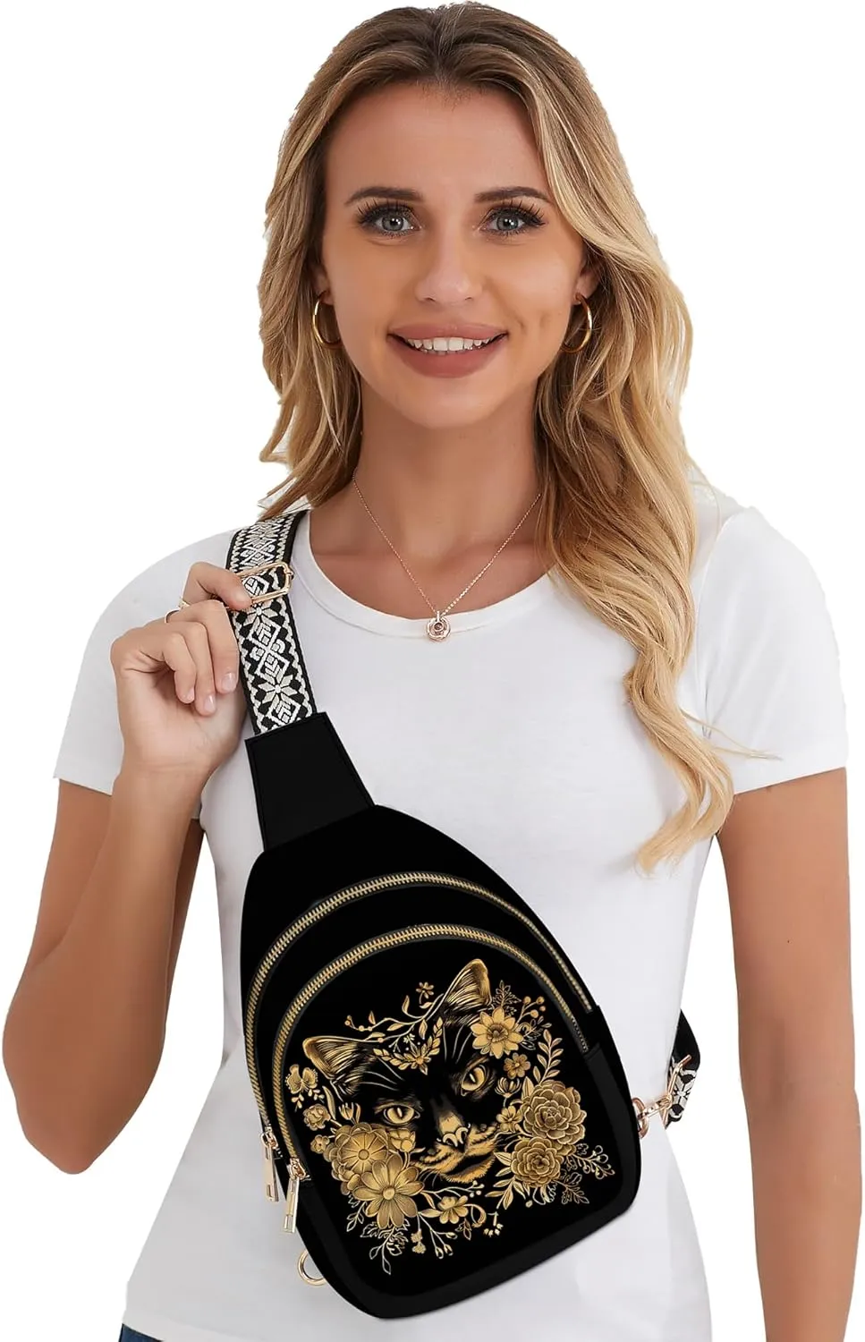 Yrebyou Small Sling Bag for Women Leather Sling Crossbody Bags Travel Chest Daypack Adjustable for Casual Outdoor