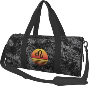 Zodiac Sign Leo Symbol Convertible Garment Bag with Shoulder Strap, Carry on Garment Duffel Bag for Men Women - Rolling Foldable for Travel Luggage Bags (Black)